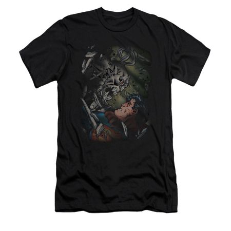 Superman Shirt Slim Fit Battle Black T-Shirt