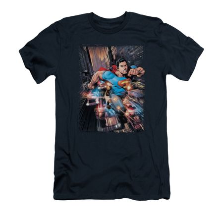 Superman Shirt Slim Fit Bullet Proof Navy T-Shirt