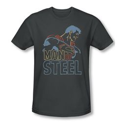 Superman Shirt Slim Fit Colored Lines Charcoal T-Shirt Superman Shirt Slim Fit Colored Lines Charcoal T-Shirt