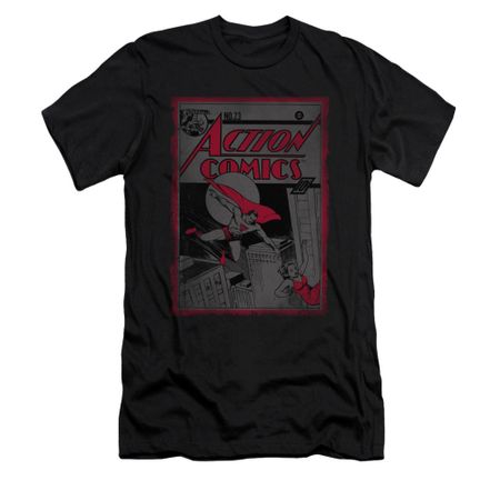 Superman Shirt Slim Fit Comic #23 Black T-Shirt
