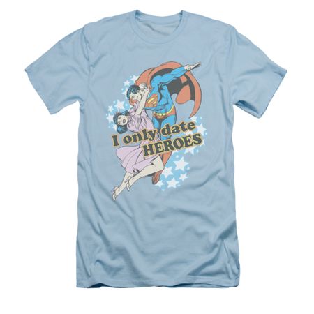 Superman Shirt Slim Fit Date Heroes Light Blue T-Shirt