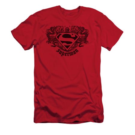 Superman Shirt Slim Fit Dragons Red T-Shirt