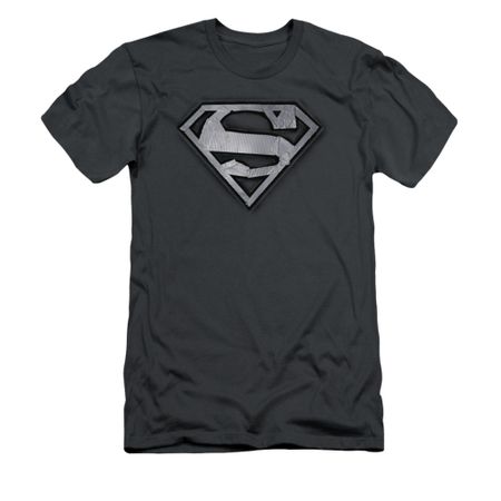 Superman Shirt Slim Fit Duct Tape Shield Charcoal T-Shirt