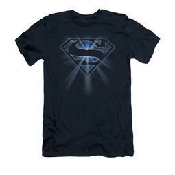 Superman Shirt Slim Fit Glowing Shield Navy T-Shirt