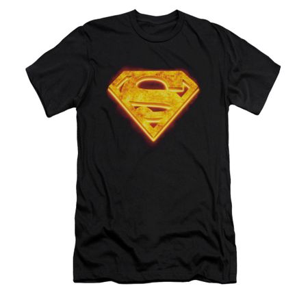 Superman Shirt Slim Fit Hot Steel Shield Black T-Shirt