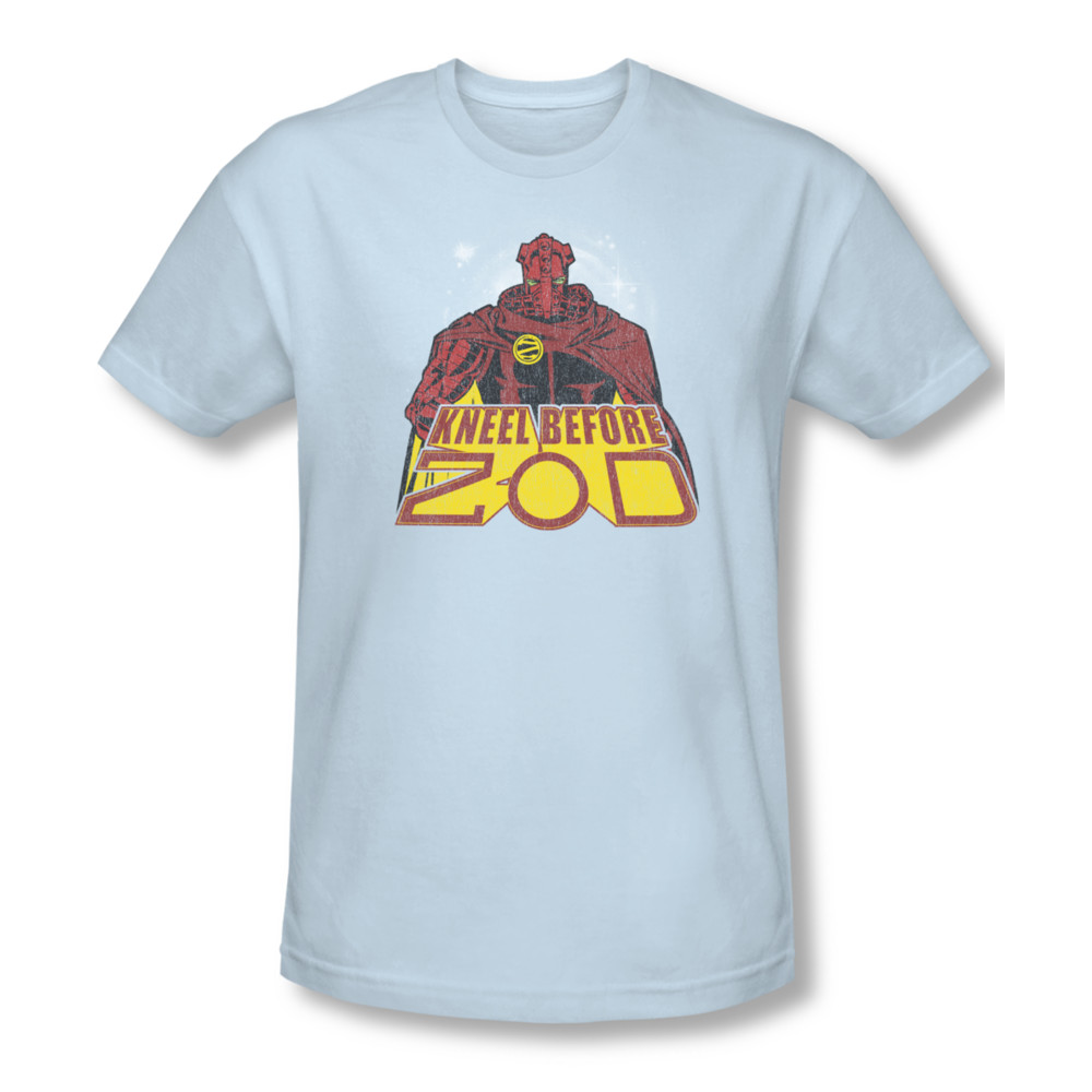 Superman Shirt Slim Fit Kneel Before Light Blue TShirt Superman Kneel Before Shirts