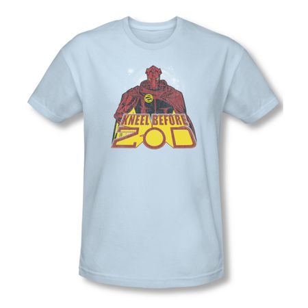 Superman Shirt Slim Fit Kneel Before Light Blue T-Shirt