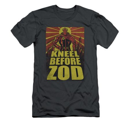 Superman Shirt Slim Fit Kneel Charcoal T-Shirt