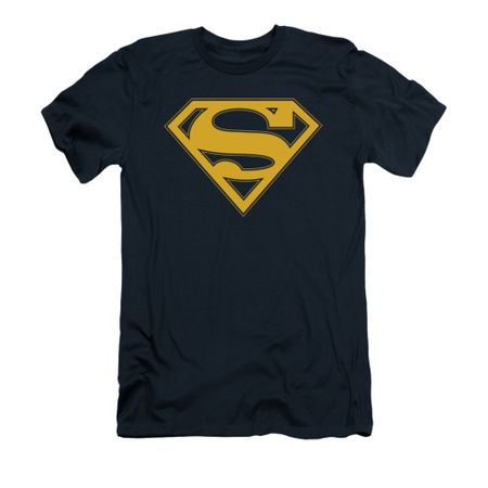 Superman Shirt Slim Fit Maize Shield Navy T-Shirt