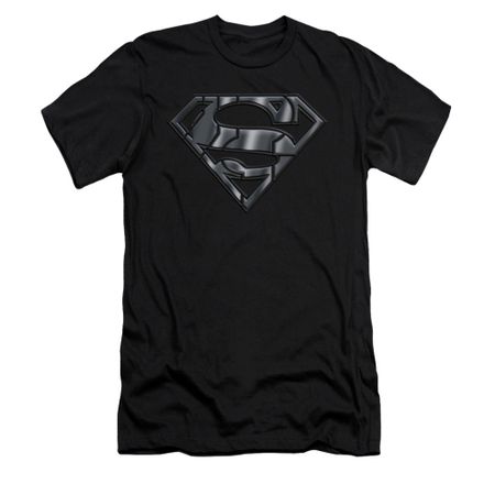 Superman Shirt Slim Fit Mech Shield Black T-Shirt