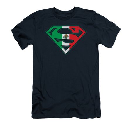 Superman Shirt Slim Fit Mexican Shield Navy T-Shirt