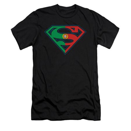 Superman Shirt Slim Fit Portugal Shield Black T-Shirt