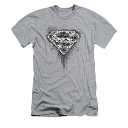 Superman Shirt Slim Fit Skull Shield Athletic Heather T-Shirt Superman Shirt Slim Fit Skull Shield Athletic Heather T-Shirt