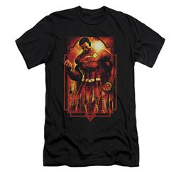 Superman Shirt Slim Fit Standing Over Black T-Shirt