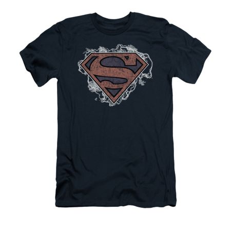 Superman Shirt Slim Fit Storm Clouds Navy T-Shirt