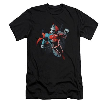 Superman Shirt Slim Fit Up In The Sky Black T-Shirt