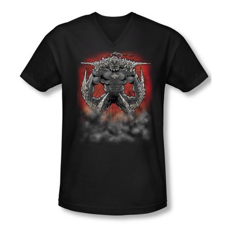 Superman Shirt Slim Fit V-Neck Doomsday Dust Black T-Shirt