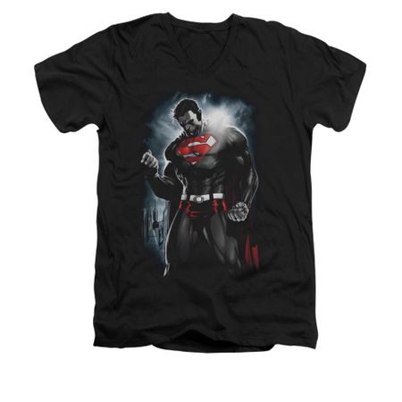 Superman Shirt Slim Fit V-Neck Light Of The Sun Black T-Shirt