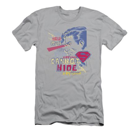 Superman Shirt Slim Fit You Can Run Silver T-Shirt