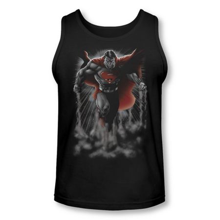 Superman Shirt Tank Top Above The Clouds Black Tanktop