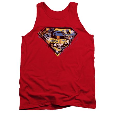Superman Shirt Tank Top American Way Red Tanktop