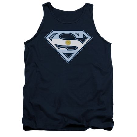 Superman Shirt Tank Top Argentinian Shield Navy Tanktop