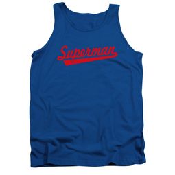 Superman Shirt Tank Top Baseball Logo Royal Blue Tanktop