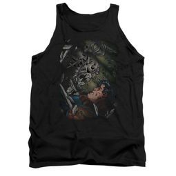 Superman Shirt Tank Top Battle Black Tanktop