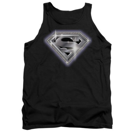Superman Shirt Tank Top Bling Shield Black Tanktop