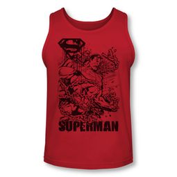 Superman Shirt Tank Top Breaking Chains Red Tanktop