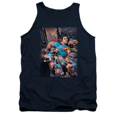 Superman Shirt Tank Top Bullet Proof Navy Tanktop