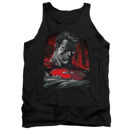 Superman Shirt Tank Top Bust Black Tanktop