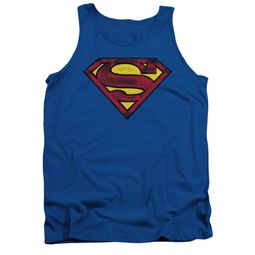 Superman Shirt Tank Top Charcoal Shield Royal Blue Tanktop
