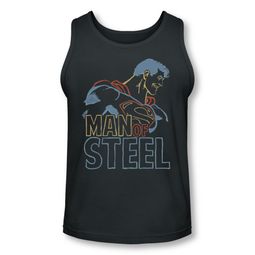 Superman Shirt Tank Top Colored Lines Charcoal Tanktop Superman Shirt Tank Top Colored Lines Charcoal Tanktop