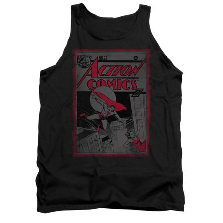 Superman Shirt Tank Top Comic #23 Black Tanktop