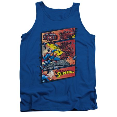 Superman Shirt Tank Top Comic Strip Royal Blue Tanktop