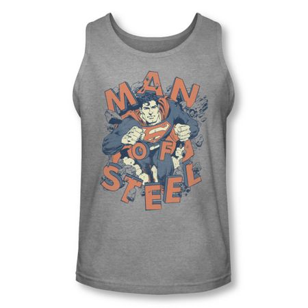 Superman Shirt Tank Top Coming Through Athletic Heather Tanktop