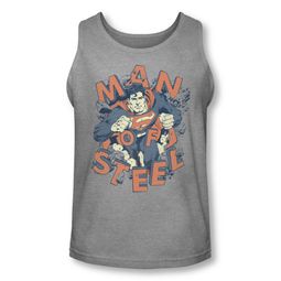Superman Shirt Tank Top Coming Through Athletic Heather Tanktop