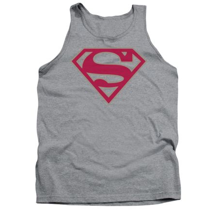 Superman Shirt Tank Top Crimson Shield Athletic Heather Tanktop