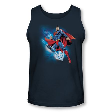 Superman Shirt Tank Top Crystallize Navy Tanktop