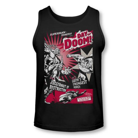 Superman Shirt Tank Top Day Of Doom Black Tanktop