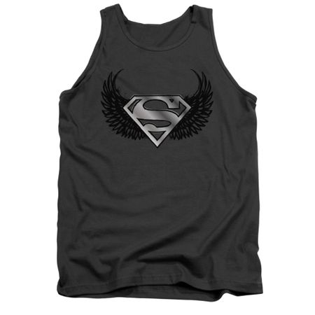 Superman Shirt Tank Top Dirty Wings Charcoal Tanktop