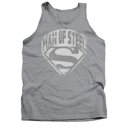 Superman Shirt Tank Top Distressed Man Of Steel Athletic Heather Tanktop