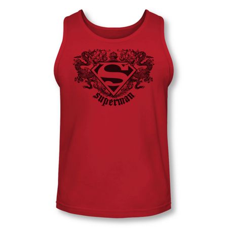 Superman Shirt Tank Top Dragons Red Tanktop