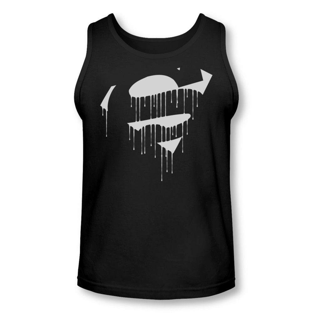 Superman Shirt Tank Top Dripping Shield Black Tanktop Superman