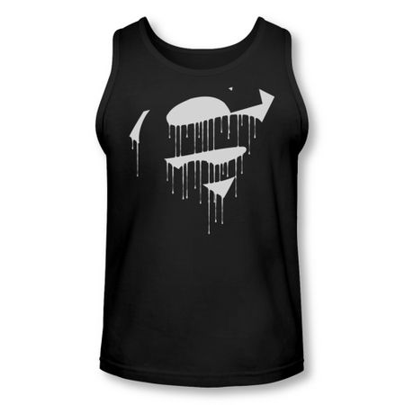 Superman Shirt Tank Top Dripping Shield Black Tanktop