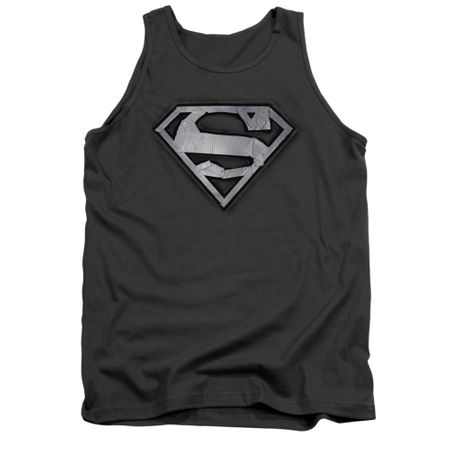 Superman Shirt Tank Top Duct Tape Shield Charcoal Tanktop