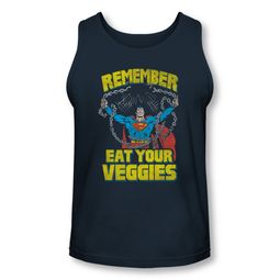 Superman Shirt Tank Top Eat Veggies Navy Tanktop