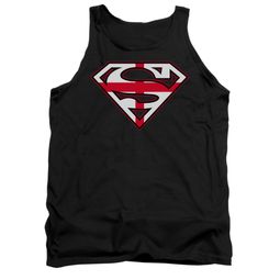 Superman Shirt Tank Top English Shield Black Tanktop