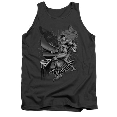 Superman Shirt Tank Top Fight And Flight Charcoal Tanktop